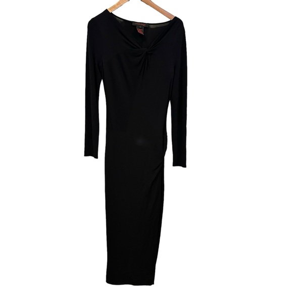 Vintage Anne Klein knot knit stretch black maxi long dress women’s size 8 - Picture 1 of 9